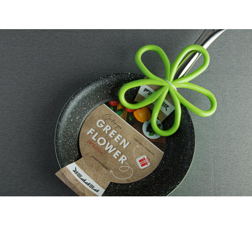 
Сковорода PR-2105-28 GREEN FLOWER 28x5,8 cм (+подставка), PEPPER            